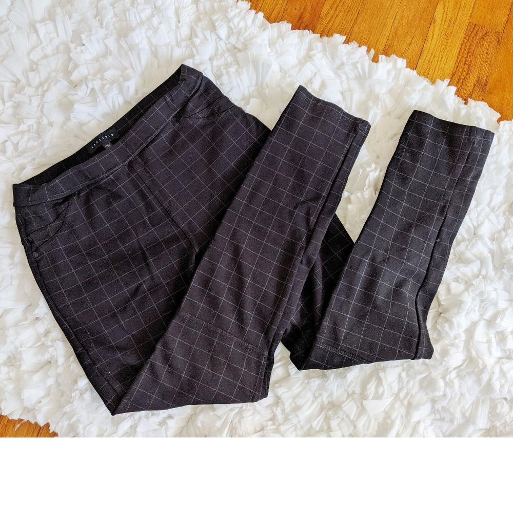 Sanctuary Black Leggings Pants with PinSquarePrint